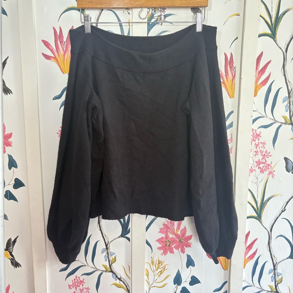 Treasure & Bond Black Off Shoulder Sweater